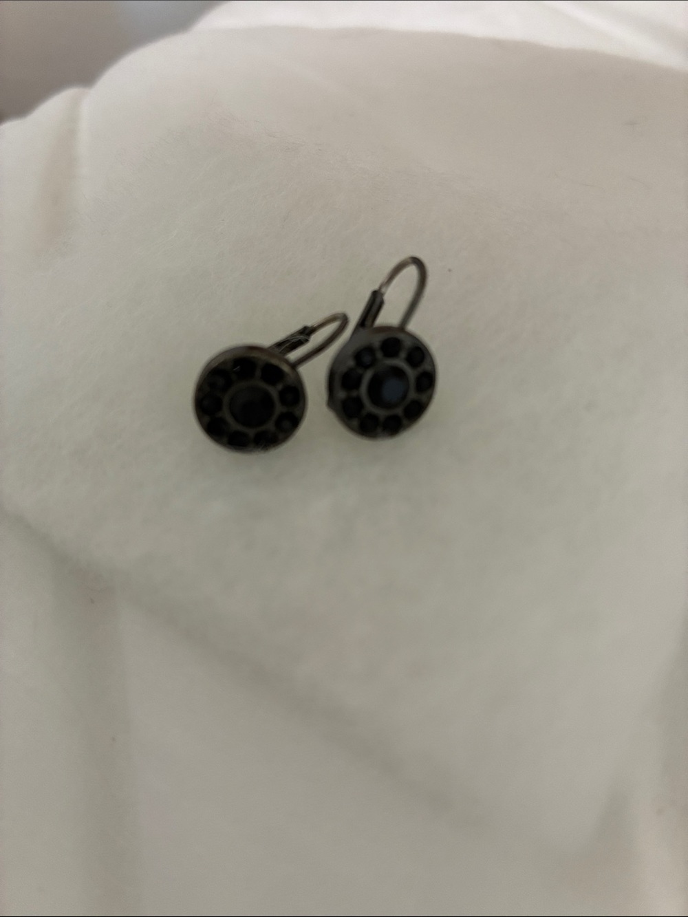 Banana Republic Black Crystal Round Drop Earrings